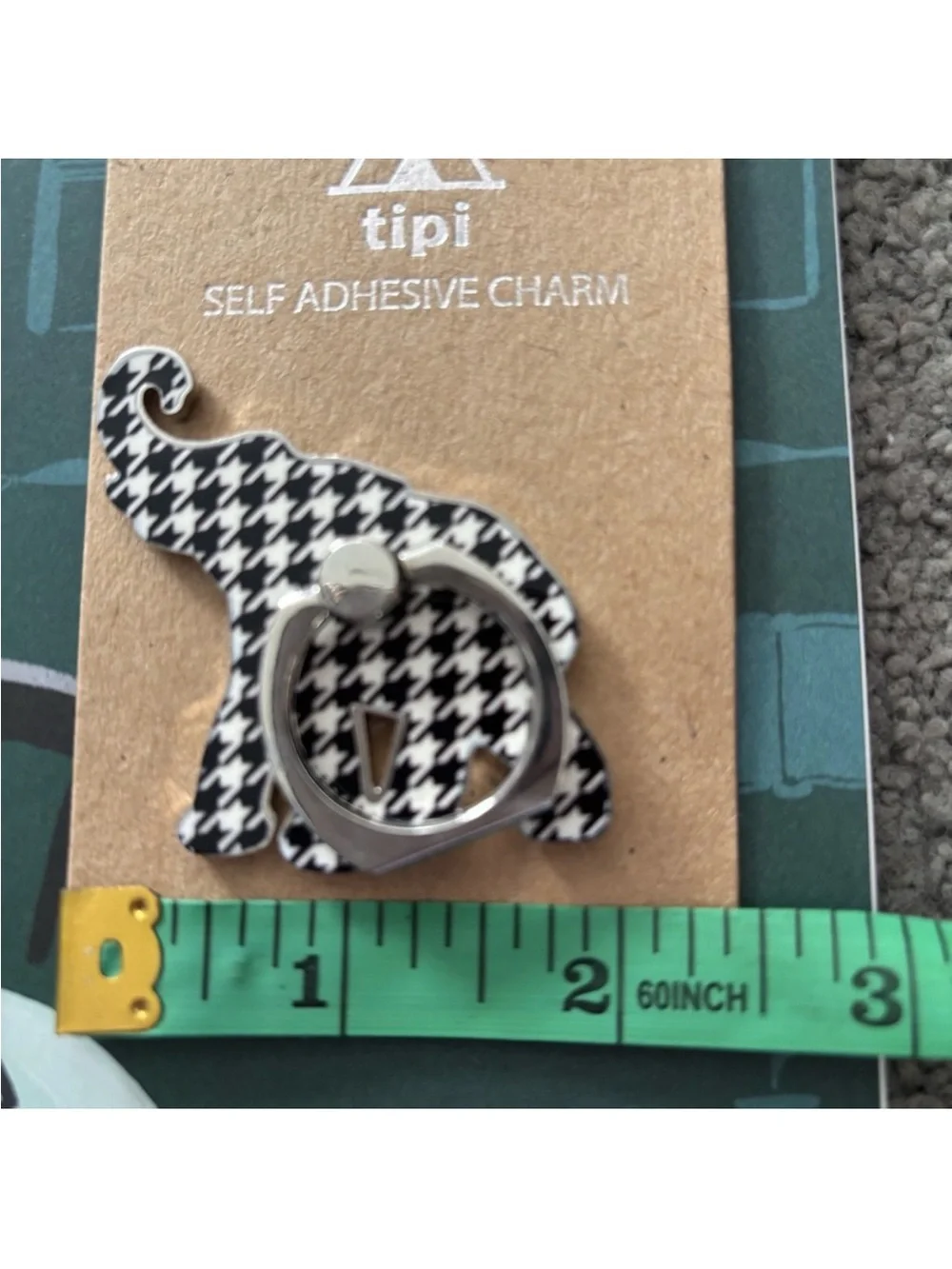 Houndstooth Elephant Phone Ring Grip Stand